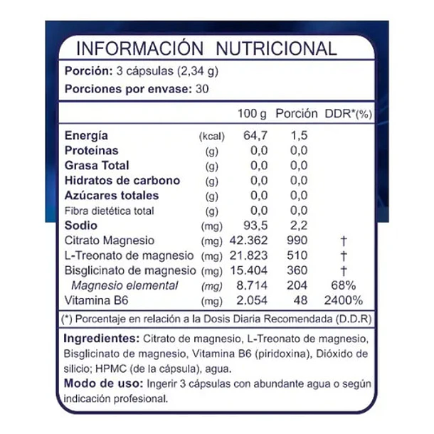 Laboratorio Fnl - Magnesio Triple 90caps Sin Sabor 2
