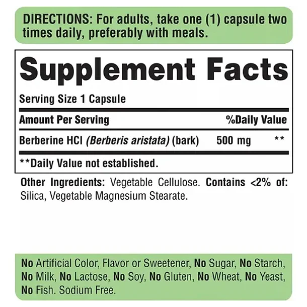 Puritan S Berberine 500mg 60 Cápsulas N/a 2