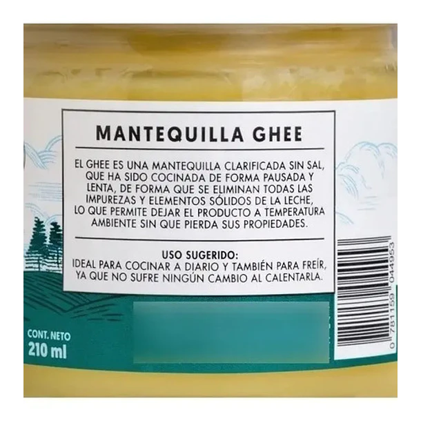 Manare - Mantequilla Ghee 210ml. Clarificada 100% Natural 2