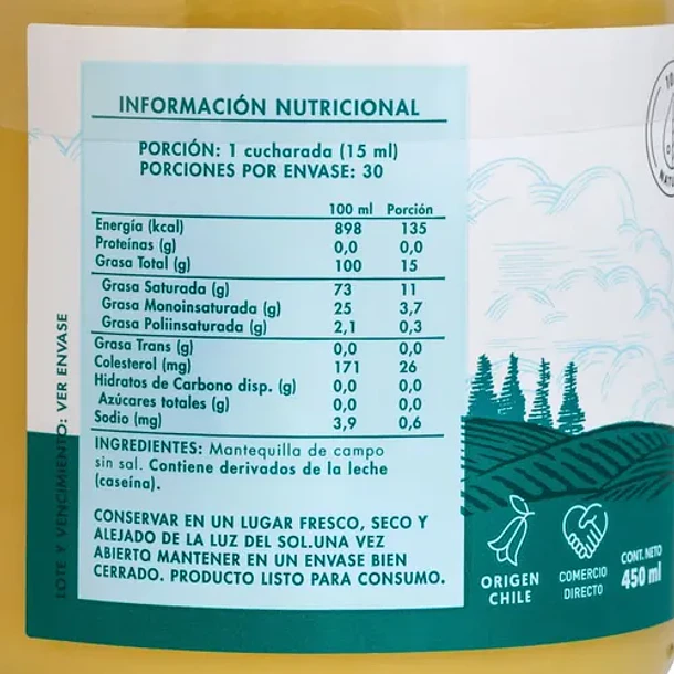 Manare - Mantequilla Ghee Clarificada 450 Ml  2