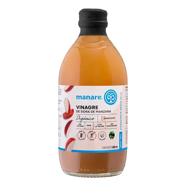 Vinagre De Manzana Orgánico 500 Manare Con Madre Sin Gluten 4