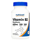 Vitamina B2 Riboflavina 400mg Con 120 Capsulas Nutricost Sabor Sin Sabor 1
