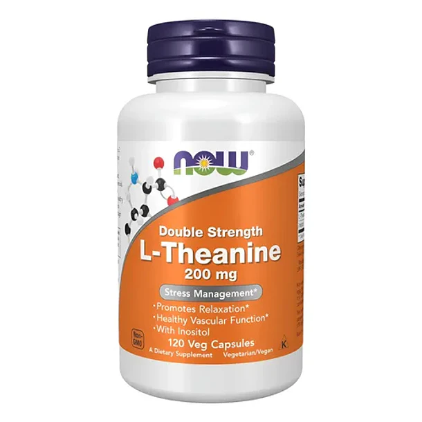Now Foods, L-teanina, Doble Potencia, 200 Mg, 120 Cápsulas N/a 1