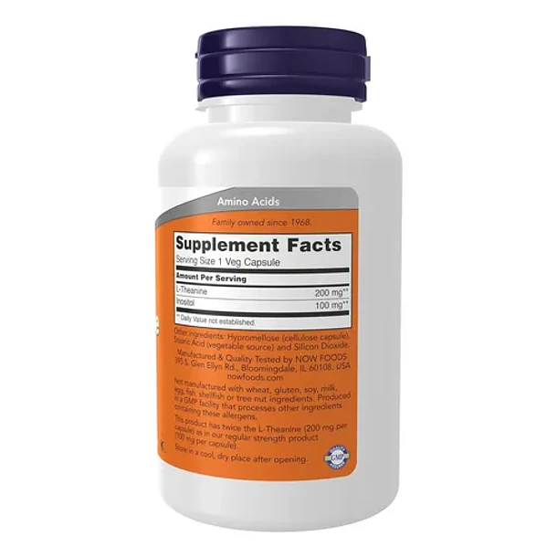 Now Foods, L-teanina, Doble Potencia, 200 Mg, 120 Cápsulas N/a 2