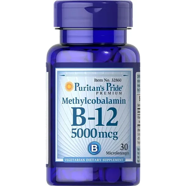 Puritans Pride- B12 5000ui Methylcobalamina 30microlozenges Ninguno 1
