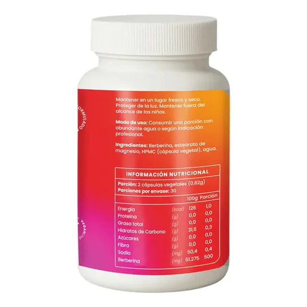 Berberina 500mg 60 Capsulas Alta Pureza Equilibrio Metabolico Y Bienestar Corporal Ortomolecular Sin Sabor 2