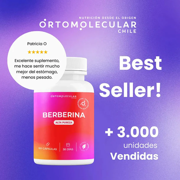 Berberina 500mg 60 Capsulas Alta Pureza Equilibrio Metabolico Y Bienestar Corporal Ortomolecular Sin Sabor 8