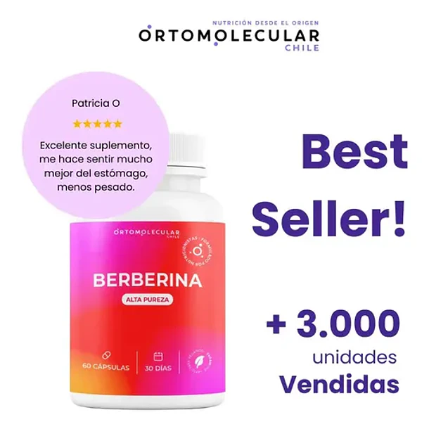 Berberina 500mg 60 Capsulas Alta Pureza Equilibrio Metabolico Y Bienestar Corporal Ortomolecular Sin Sabor 9