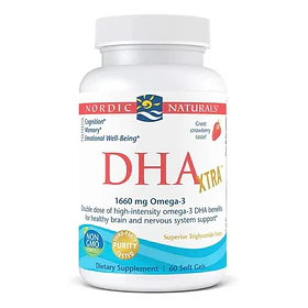 Dha Xtra 1660mg 60 Softgel Suplemento Omega 3 Frutilla Nordic Naturals