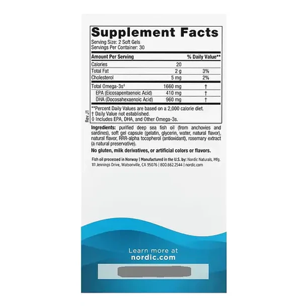 Dha Xtra 1660mg 60 Softgel Suplemento Omega 3 Frutilla Nordic Naturals 9