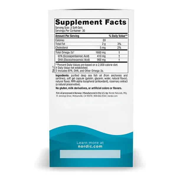Dha Xtra 1660mg 60 Softgel Suplemento Omega 3 Frutilla Nordic Naturals 12