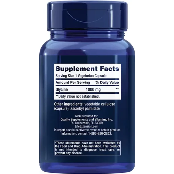 Life Extension - Glicina 1000mg 100caps Sin Sabor 2