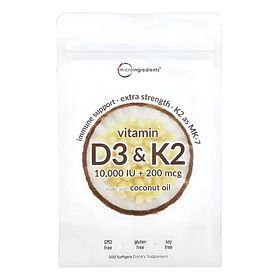 Micro Ingredients - Vitamina D3 & K2 300 Cápsulas N/a