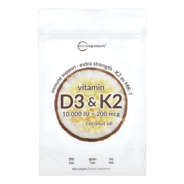 Micro Ingredients - Vitamina D3 & K2 300 Cápsulas N/a 1