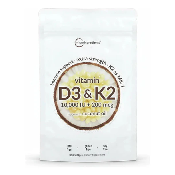 Micro Ingredients - Vitamina D3 & K2 300 Cápsulas N/a 6