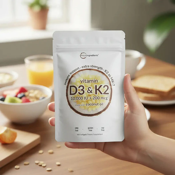 Micro Ingredients - Vitamina D3 & K2 300 Cápsulas N/a 8