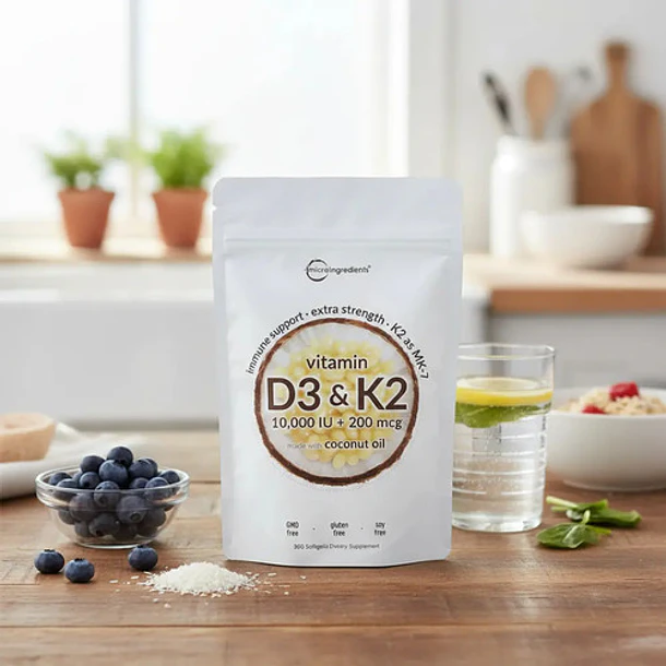 Micro Ingredients - Vitamina D3 & K2 300 Cápsulas N/a 9