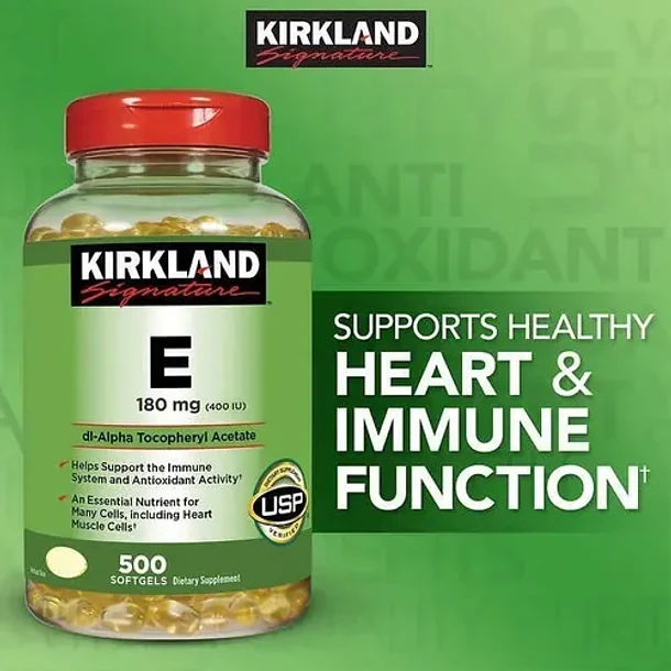 Kirkland Signature - Vitamina E 180mg 400 Iu 500 Softgel - N/a Sin Sabor 2