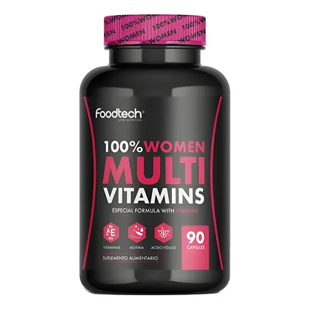Foodtech - 100% Women Multivitamins 90caps Sin Sabor 1
