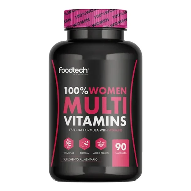 Foodtech - 100% Women Multivitamins 90caps Sin Sabor 4