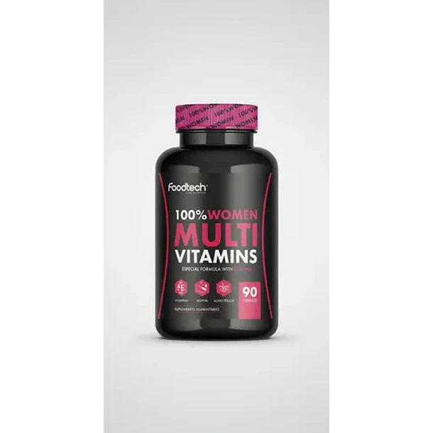 Foodtech - 100% Women Multivitamins 90caps Sin Sabor 7