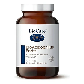 Biocare - Bioacidophilus Forte - 30 Billones, 30 Cápsulas Sin Sabor