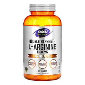 Now Foods L-arginina De Doble Potencia 1000mg 180 Tabs Sabor Sin Sabor