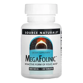 Source Naturals - Megafolinic 800 Mcg 120 Tabletas Sin Sabor