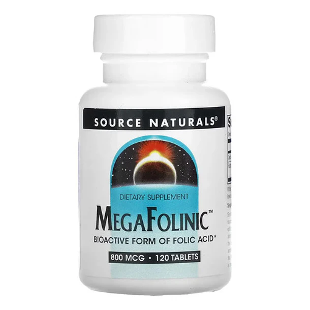 Source Naturals - Megafolinic 800 Mcg 120 Tabletas Sin Sabor 1