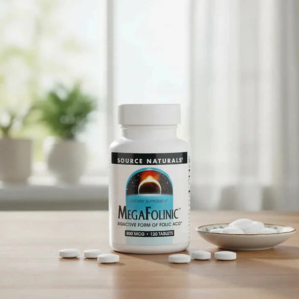 Source Naturals - Megafolinic 800 Mcg 120 Tabletas Sin Sabor 3