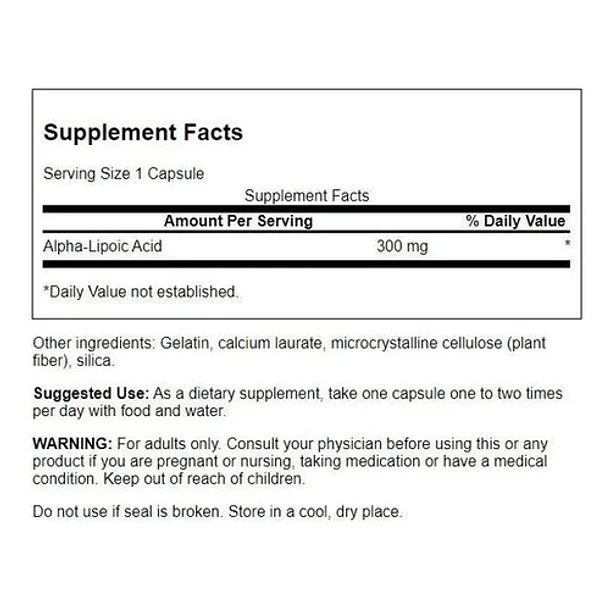Swanson - Acido Alfa Lipoico 600 Mg 60 Caps Sin Sabor 4
