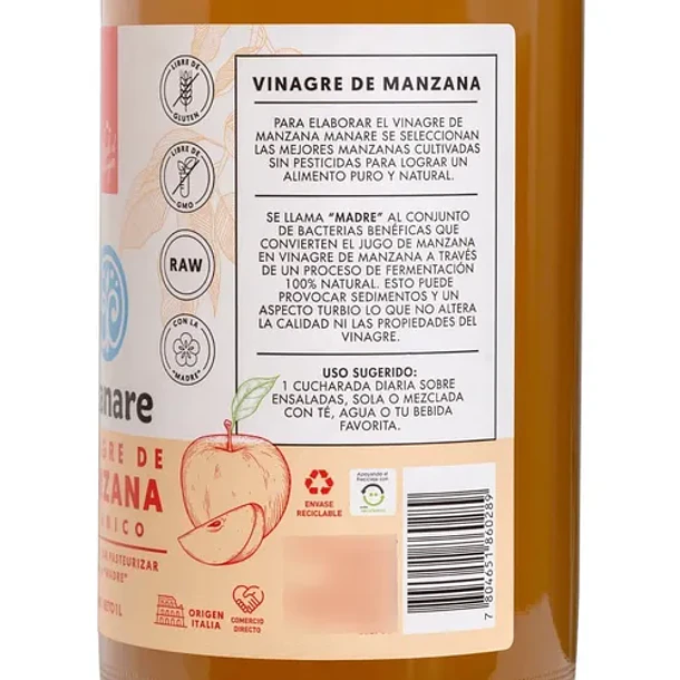 Vinagre De Manzana Orgánico 1000ml 5