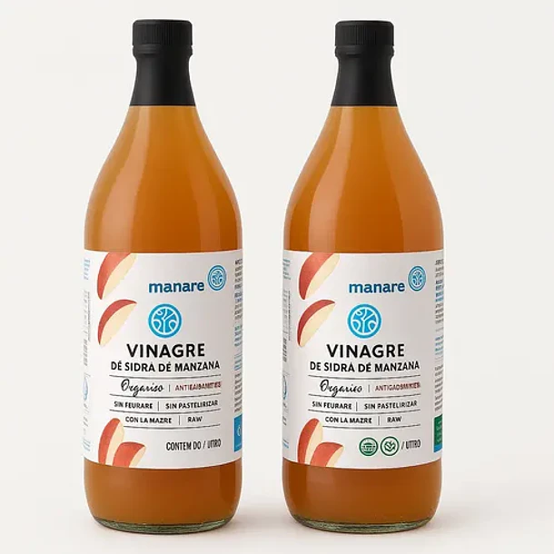 Manare - Vinagres De Manzana Orgánico 1 Lts -pack 2 Unidades 1