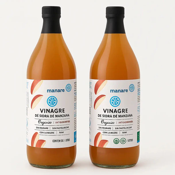 Manare - Vinagres De Manzana Orgánico 1 Lts -pack 2 Unidades 4
