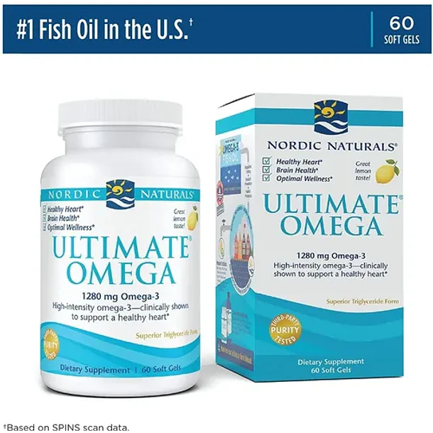 Nordic Naturals - Ultimate Omega 1280 Mg Limón 60 Caps. Limón 5