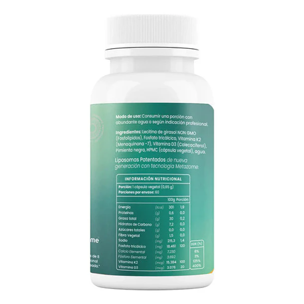 Vitamina D3 + K2 Menaq7 Liposomal 60 Capsulas Salud Osea Y Cardiovascular Ortomolecular Sin Sabor 2