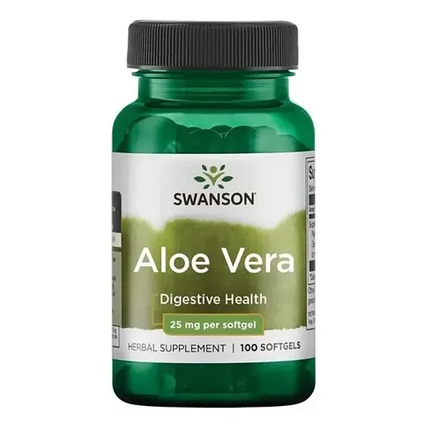 Suplemento Para La Digestión Aloe Vera Swanson 25mg 100 Cap Softgels 1