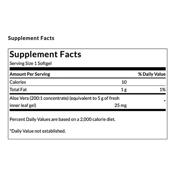 Suplemento Para La Digestión Aloe Vera Swanson 25mg 100 Cap Softgels 5