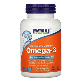 Now Foods - Omega-3, 100 Cápsulas Blandas Omega-3