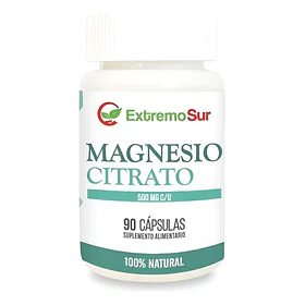 Extremo Sur - Magnesio Citrato 100% Natural 500mg. 90caps Sin Sabor