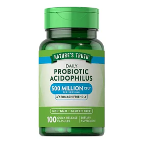 Nature's Truth - Probioticos Acidophilus 100 Capsulas - Sin Sabor