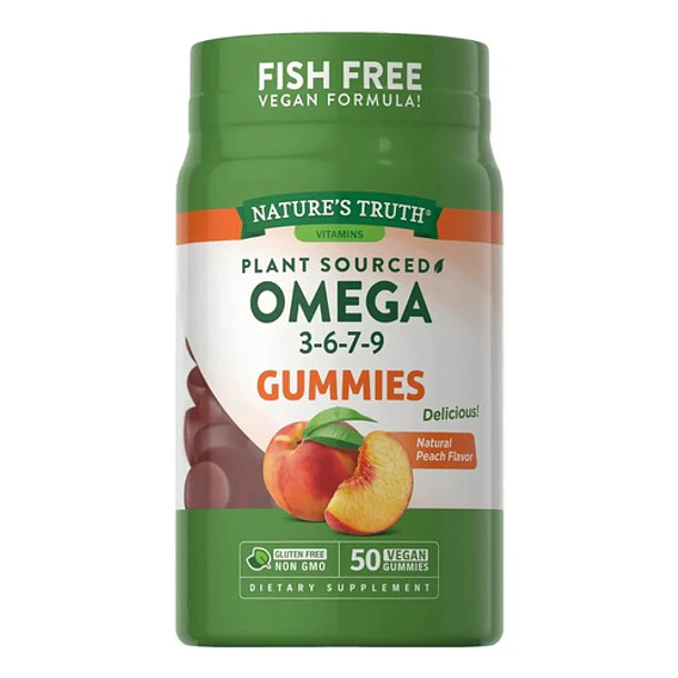 Gomitas Veganas Omega 3 6 7 9 360mg Durazno 50 Unidades Nature's Truth 1