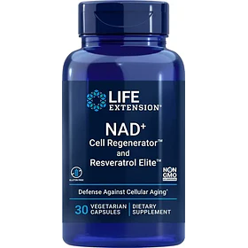 Life Extension, Nad+ 300mg Con Resveratrol, 30 Cápsulas Sin Sabor