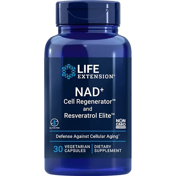 Life Extension, Nad+ 300mg Con Resveratrol, 30 Cápsulas Sin Sabor 1