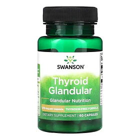 Swanson Tiroides Glandular 200 Mg 60 Capsulas Sabor Sin Sabor
