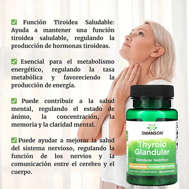 Swanson Tiroides Glandular 200 Mg 60 Capsulas Sabor Sin Sabor 5