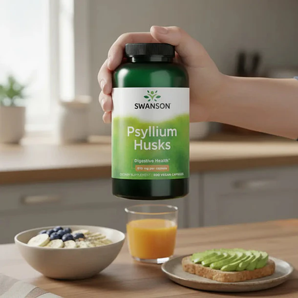 Swanson - Psyllium Husks 610mg 300 Capsulas Sin Sabor 8
