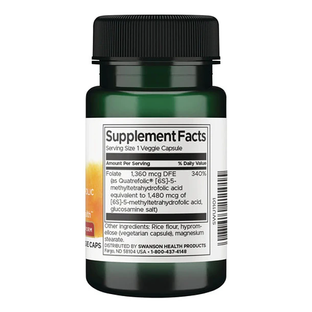 Swanson- Ultra Folate Quatrefolic 30 Cápsulas 2