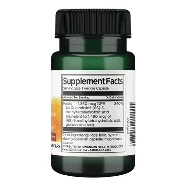 Swanson- Ultra Folate Quatrefolic 30 Cápsulas 6
