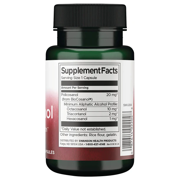 Swanson- Policosanol 20mg 60capsulas salud cardiovascular 2